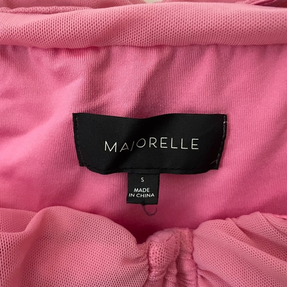 Majorelle Barbie Pink Ruched off Shoulder Tabitha Midi Dress S - Picture 4 of 7